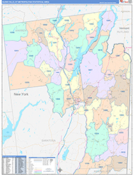 Glens Falls Metro Area Wall Map Color Cast Style 2026